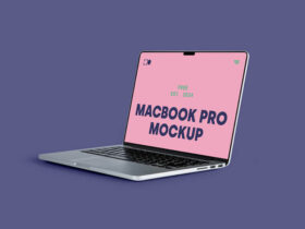 Open MacBook Pro Mockup - PSD