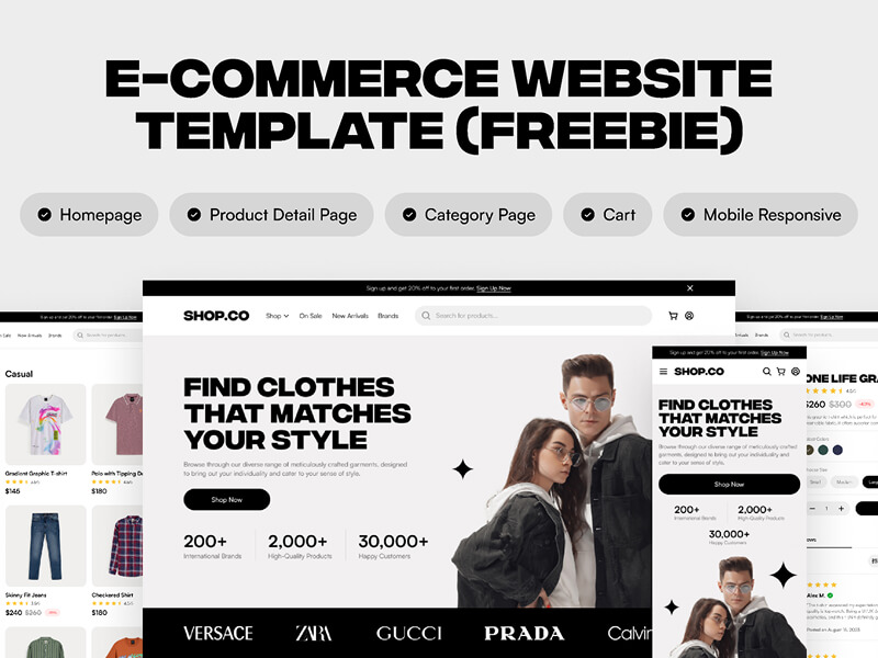 Free E-commerce Website Template - Figma